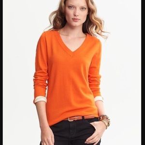 Banana Republic Extra Fine Merino Sweater Orange